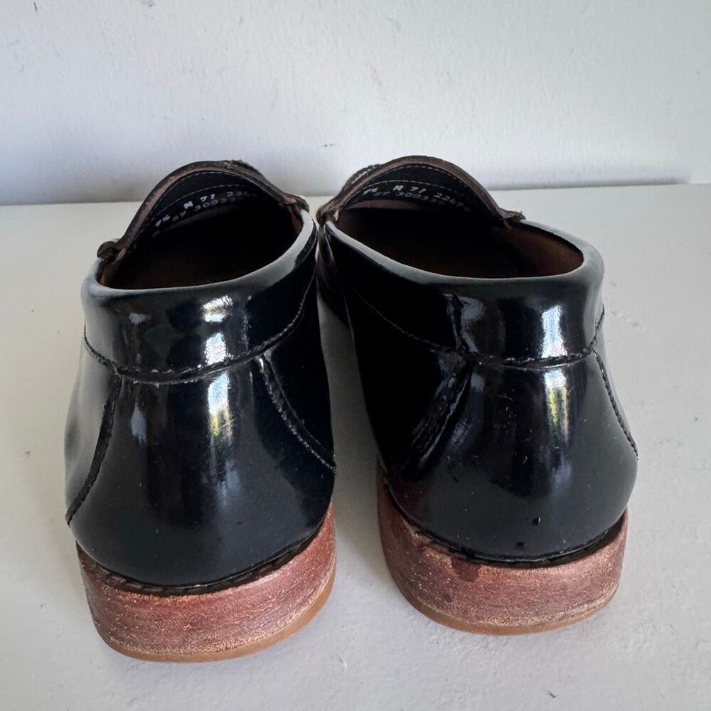 Bass Weejuns Black Patent Leather Penny Loafers Size 9.5 - Picture 3 of 9